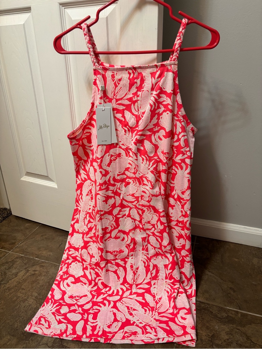 Lilly Pulitzer Coral Pink & White Floral Slip Dress